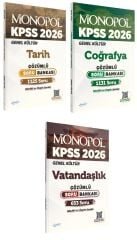 Monopol 2026 KPSS Tarih + Coğrafya + Vatandaşlık Soru Bankası 3 lü Set Monopol Yayınları