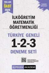 Pegem 2026 ÖABT MEB-AGS İlköğretim Matematik Öğretmenliği Türkiye Geneli 3 Deneme Çözümlü (1-2-3) Pegem Akademi Yayınları