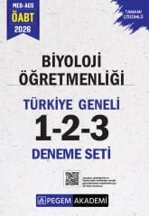 Pegem 2026 ÖABT MEB-AGS Biyoloji Öğretmenliği Türkiye Geneli 3 Deneme Çözümlü (1-2-3) Pegem Akademi Yayınları