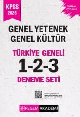 Pegem 2026 KPSS Genel Yetenek Genel Kültür Türkiye Geneli 3 Deneme Çözümlü (1-2-3) Pegem Akademi Yayınları