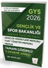 Pelikan 2026 GYS ÜDS Gençlik ve Spor Bakanlığı Gençlik Hizmetleri, Yurt Yönetim Memuru, Memur 5 Deneme Çözümlü Görevde Yükselme Ünvan Değişikliği - Emin Hüseyin Şahin Pelikan Yayınevi