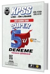 Tasarı Dev Kadro 2026 KPSS Lise Ön Lisans Süper 5 li Deneme Çözümlü Tasarı Yayınları