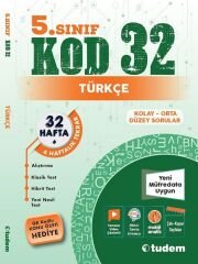 Tudem 5. Sınıf Türkçe Kod 32 Tekrar Testleri Tudem Yayınları
