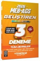 YENİ AGS - Yönerge 2026 MEB-AGS Tüm Dersler Geliştiren 3 Deneme Çözümlü Yönerge Yayınları