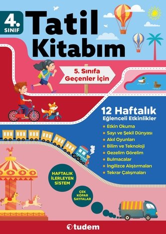 Tudem Yayınları 4.Sınıf (4den 5e)Geçenler İçin %100Yeni Müfredat Tüm Dersler 4.Sınıf Yaz Tatil Kitabı