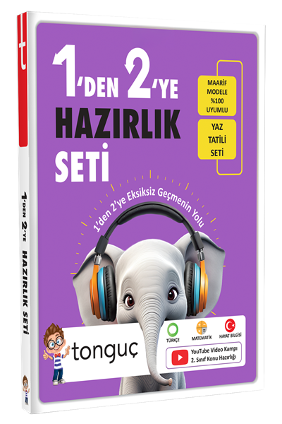 Tonguç Yayınları 1.Sınıf (1 Den 2 ye) Geçenler İçin %100 Yeni Müfredat Yaz Tatil Hazırlık Seti Tüm Dersler