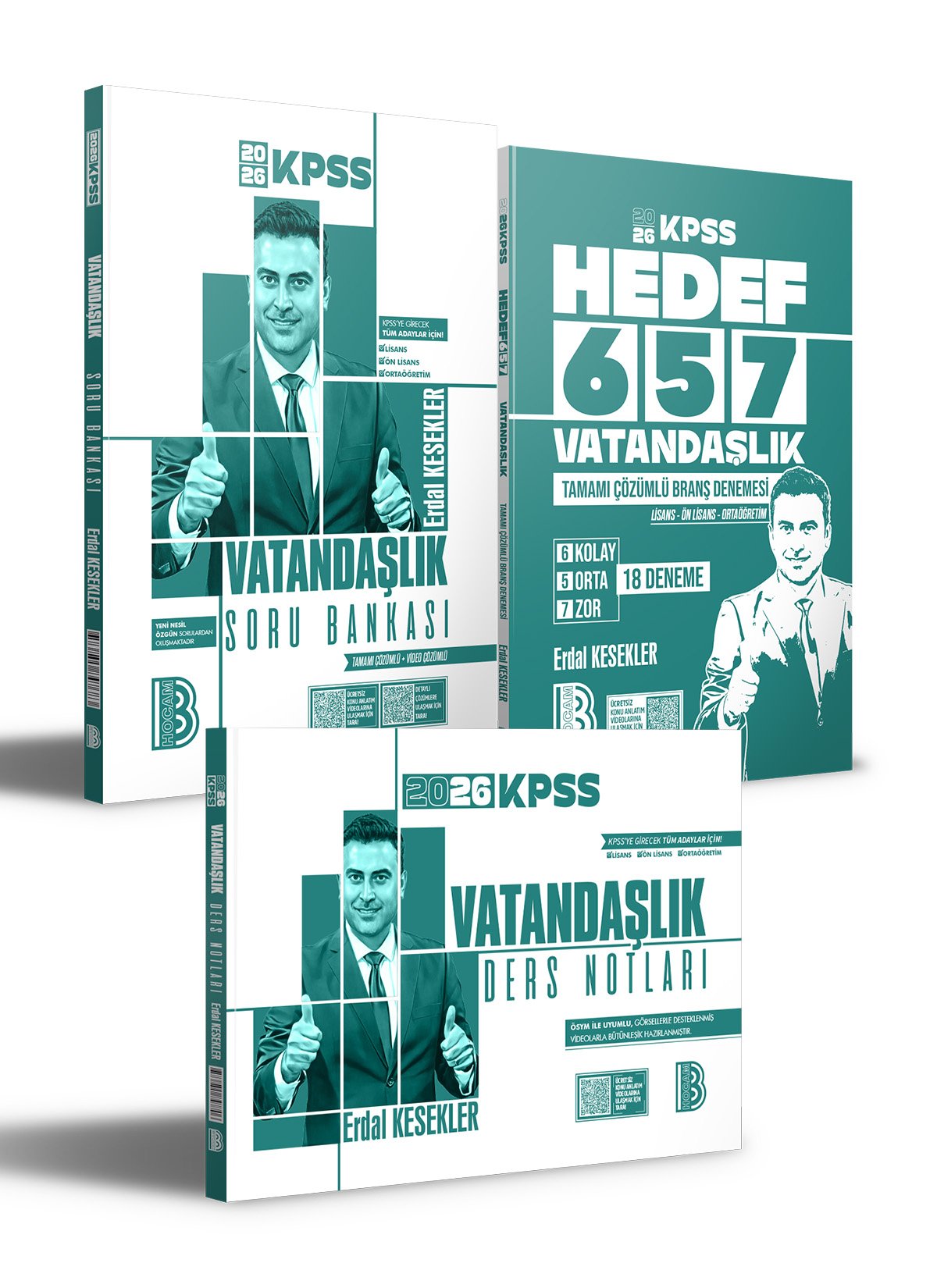 2026 KPSS Vatandaşlık Ders Notları - Soru Bankası ve Deneme Seti(Erdal Kesekler)