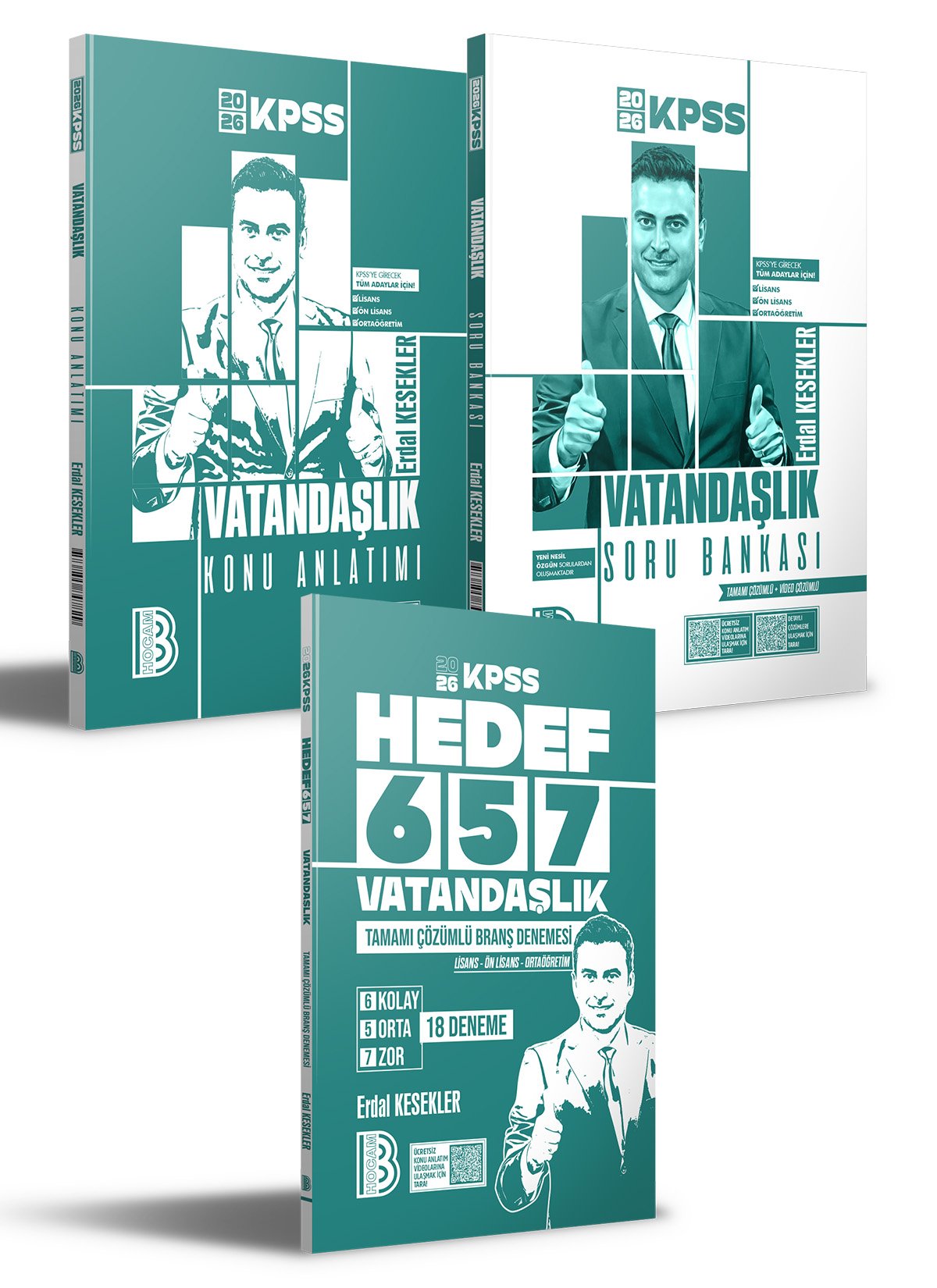 2026 KPSS Vatandaşlık Konu Anlatımı - Soru Bankası ve Deneme Seti(Erdal Kesekler)