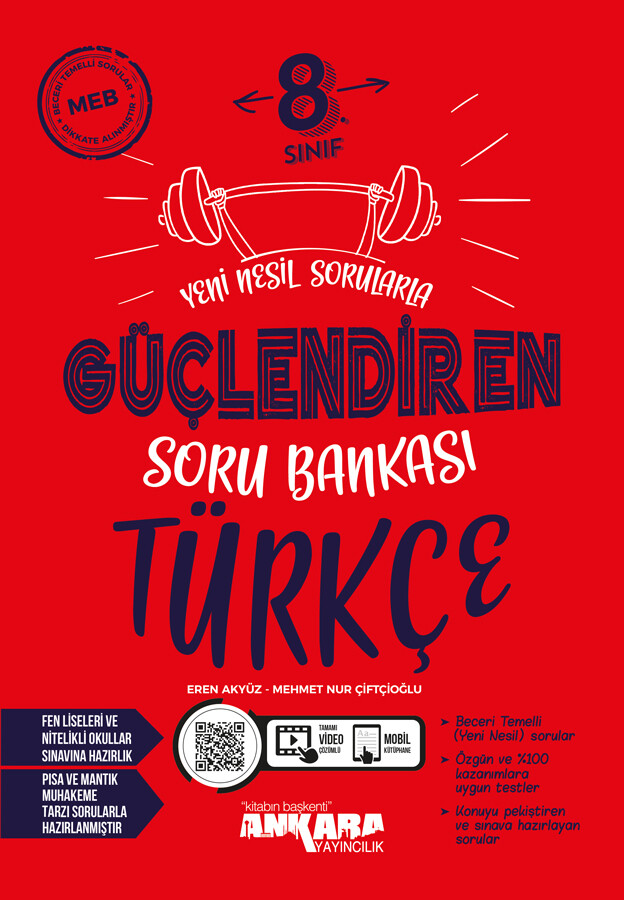 Ankara Yayıncılık 8. Sınıf Güçlendiren Türkçe Soru Bankası - Ankara Yayıncılık kitap kapağı
