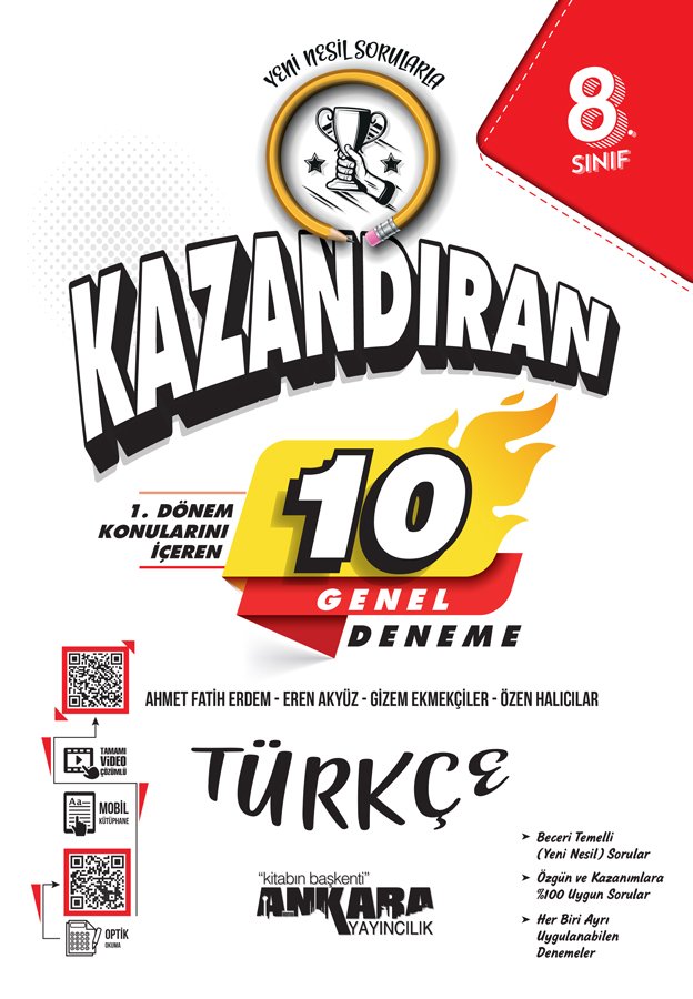 Ankara Yayıncılık 8. Sınıf 1. Dönem Konularını İçeren 10 Türkçe Denemesi