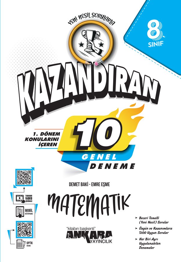 Ankara Yayıncılık LGS 1. Dönem Konularını İçeren 10 Matematik Denemesi