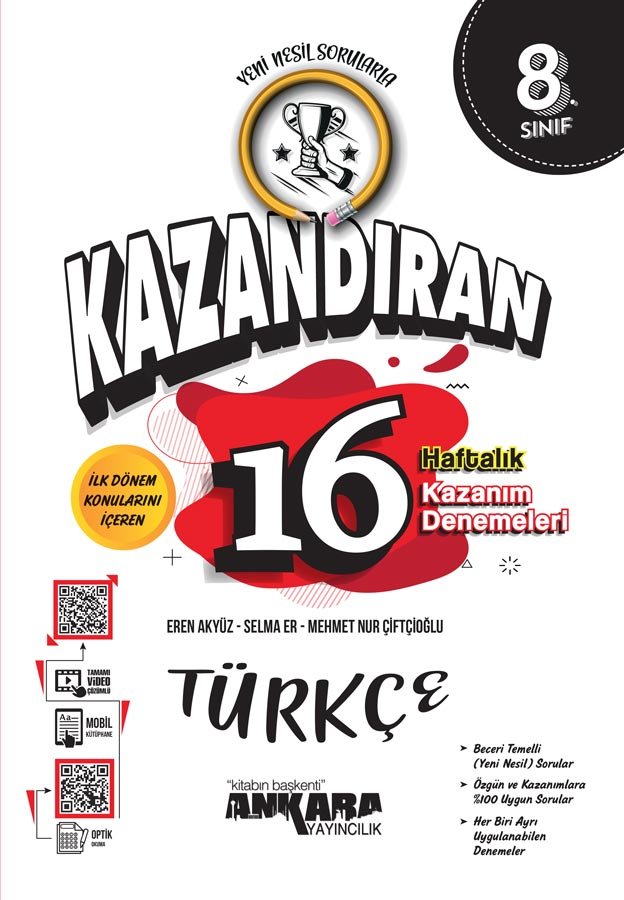 Ankara Yayıncılık LGS Kazandıran 16 Haftalık Türkçe Kazanım Denemeleri