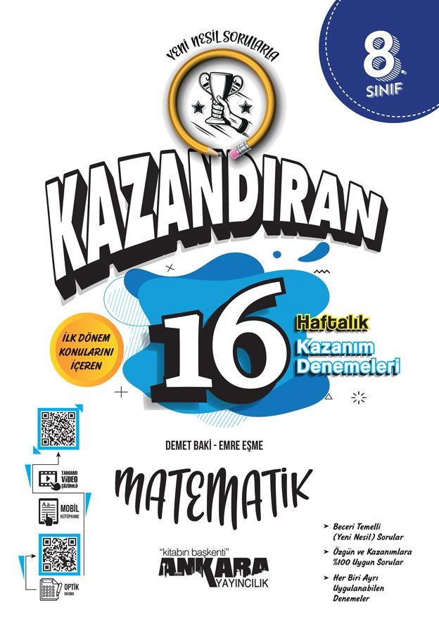 Ankara Yayıncılık LGS Kazandıran 16 Haftalık Matematik Kazanım Denemeleri