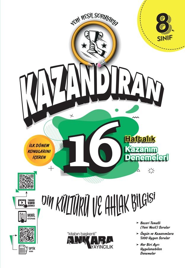 Ankara Yayıncılık LGS Kazandıran 16 Haftalık Din Kültürü Ve Ahlak Bilgisi Kazanım Denemeleri