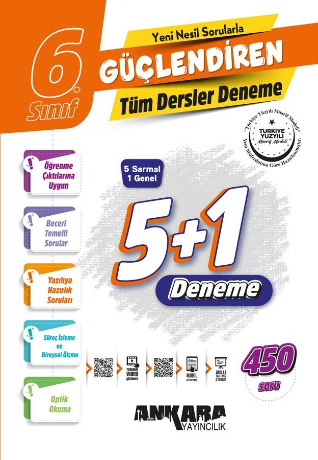 Ankara Yayıncılık %100 Maarif Müfredat 6.Sınıf Güçlendiren Tüm Dersler Denemeler
