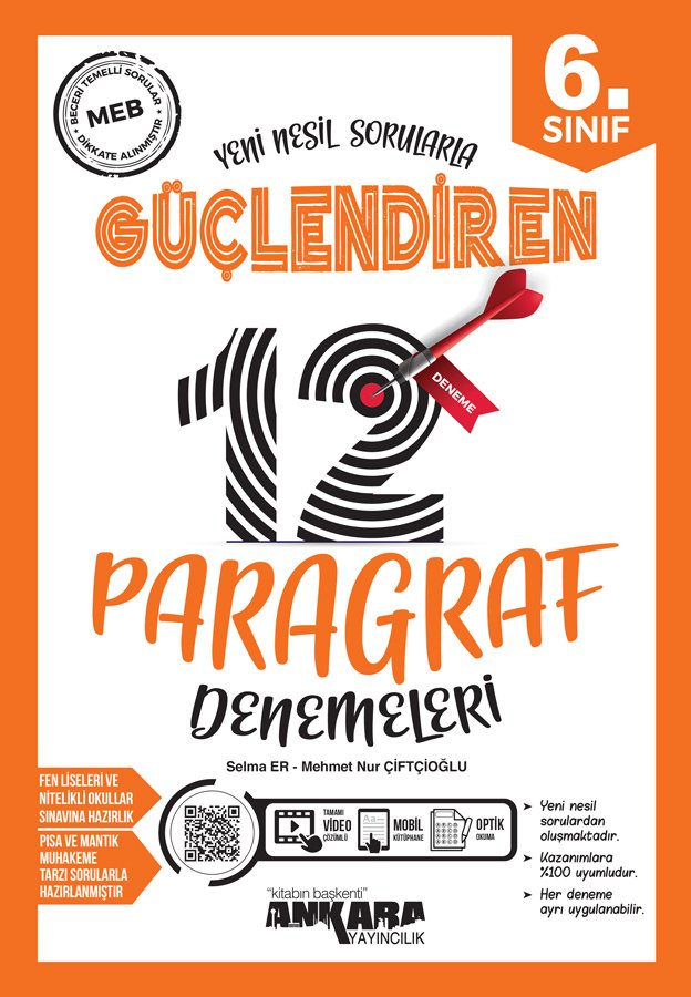 Ankara Yayıncılık %100 Maarif Müfredat 6.Sınıf Güçlendiren Paragraf Güçlendiren Denemeleri