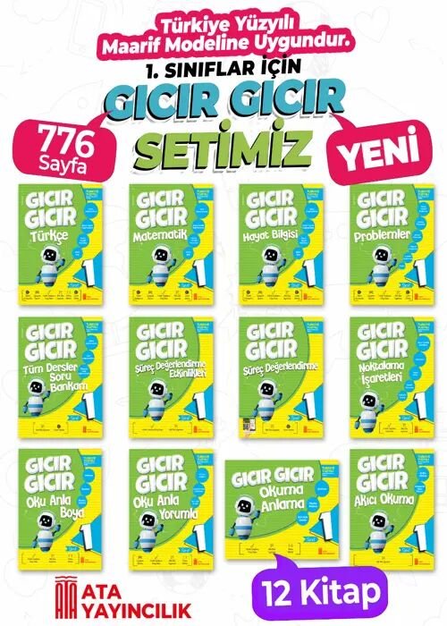 Ata Yayıncılık 2026-2027 Müfredat 1.Sınıf Maarif Model 1. Sınıf Gıcır Gıcır 12'li Set