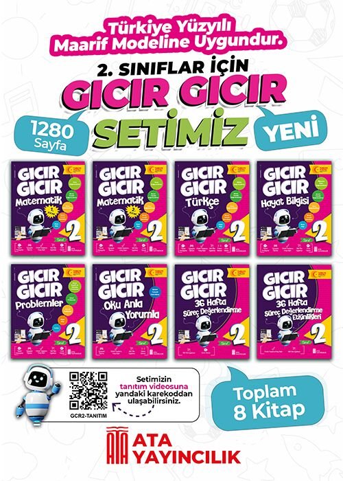Ata Yayıncılık 2026-2027 Müfredat 2.Sınıf Maarif Model 2. Sınıf Gıcır Gıcır 8'li Set