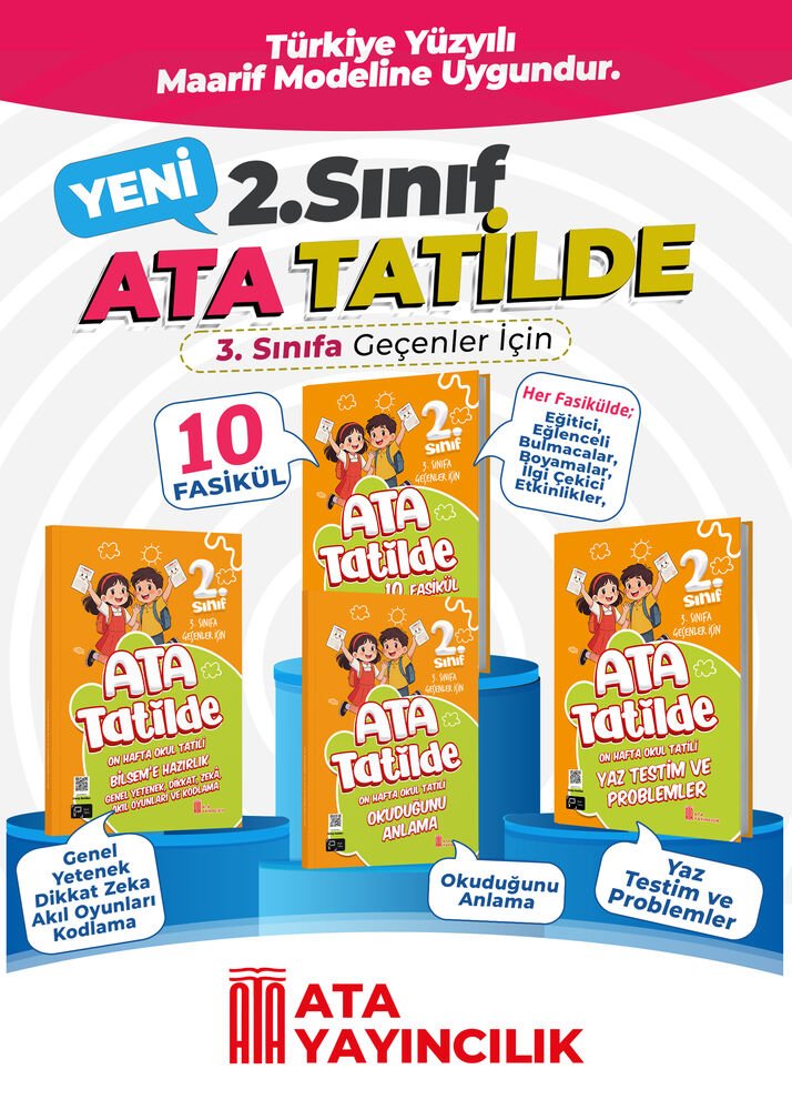 Ata Yayıncılık 2026-2027 Müfredat 2.Sınıf Maarif Model 2. Sınıf Ata Tatilde Setimiz