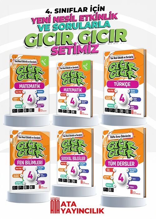 Ata Yayıncılık 2026 4.Sınıf Gıcır Gıcır 6'lı Set (Türkçe-Matematik (2 Kitap)-Fen Bilimleri-Sosyal Bilgiler-Hafta Sonu Ödevlerim Tüm Dersler)