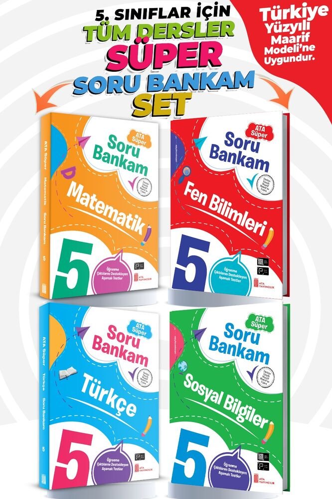 Ata Yayıncılık 5. Sınıf %100 Maarif Model 5.Sınıf Tüm Dersler Süper Soru Bankam Set