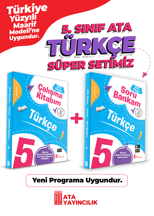 Ata Yayıncılık 5. Sınıf %100 Maarif Model 5. Sınıf Türkçe Süper Set Soru Bankam + Çalışma Kitabım