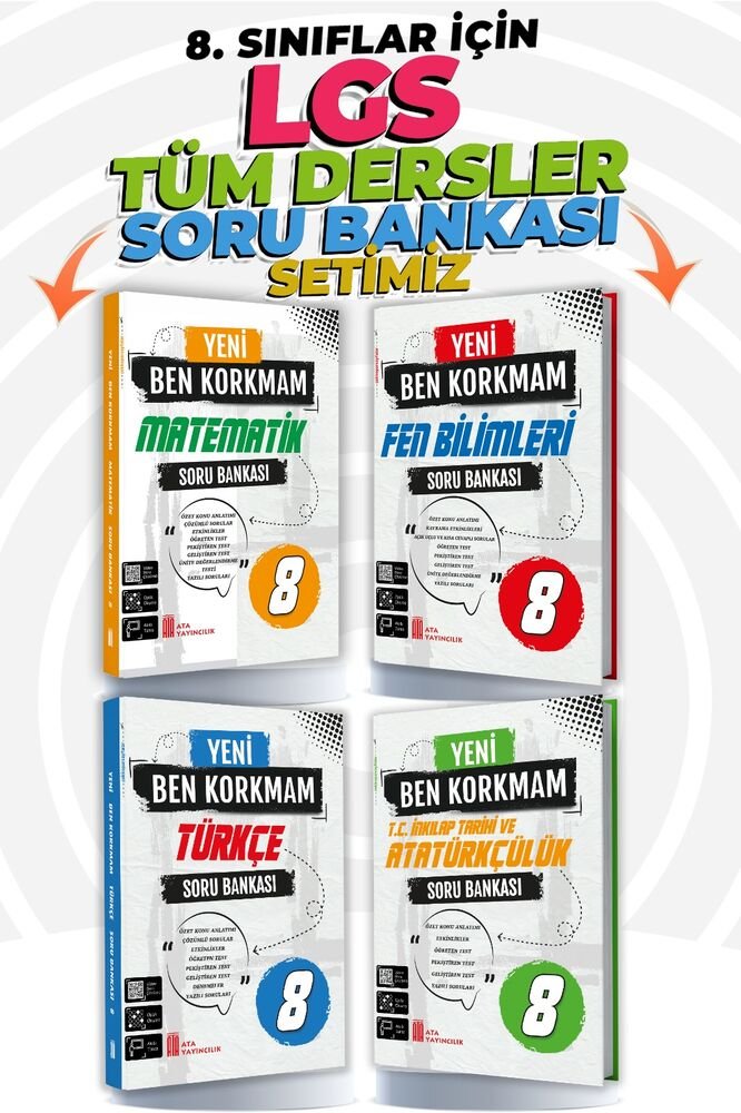 Ata Yayıncılık 8. Sınıf %MEB Uyumlu Lgs Hazırlık 8.Sınıf LGS Tüm Dersler Soru Bankası Seti