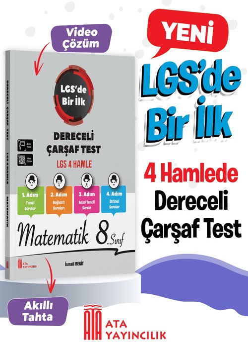 Ata Yayıncılık 8. Sınıf %MEB Uyumlu Lgs Hazırlık 8. Sınıf Matematik Dereceli Çarşaf Test