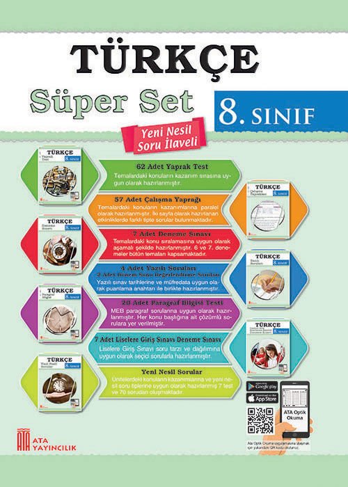 Ata Yayıncılık 8. Sınıf %MEB Uyumlu Lgs Hazırlık 8. Sınıf Türkçe Süper Set