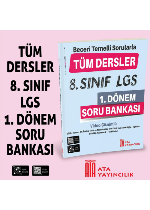 Ata Yayıncılık 8. Sınıf %MEB Uyumlu Lgs Hazırlık 8. Sınıf LGS 1. Dönem Soru Bankası