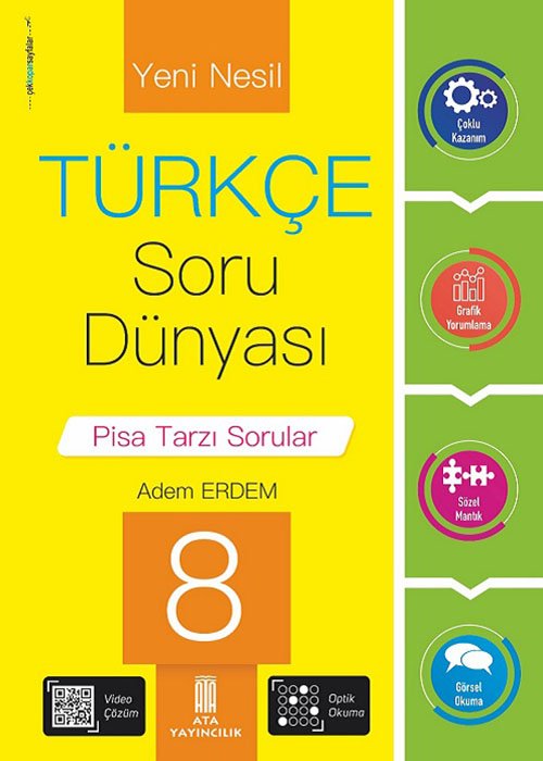 Ata Yayıncılık 8. Sınıf %MEB Uyumlu Lgs Hazırlık 8. Sınıf Yeni Nesil Türkçe Soru Dünyası
