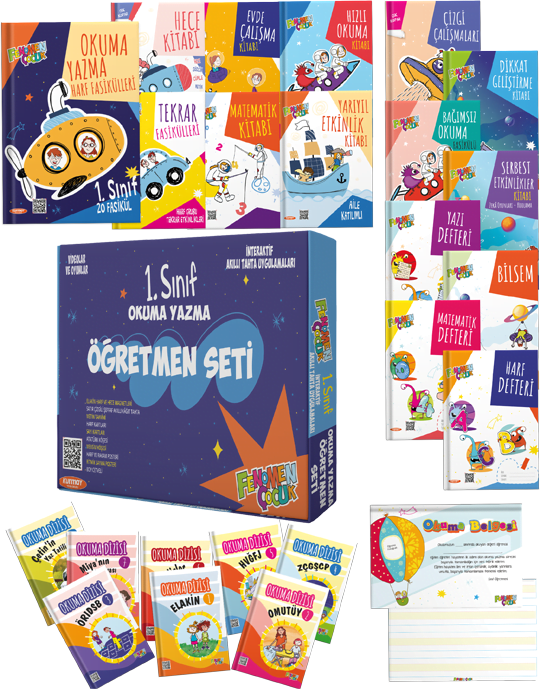 Fenomen Çocuk Yayınları 1.Sınıf Yeni Müfredat Okuma Yazma Seti (Öğretmen Seti + Öğrenci Seti)