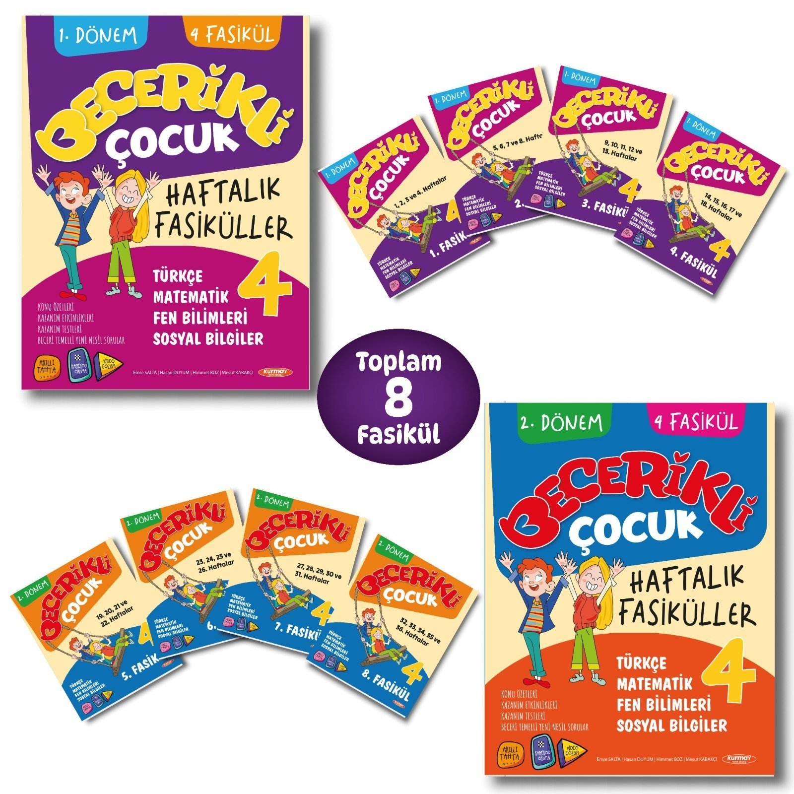 Fenomen Çocuk Yayınları 4.Sınıf Yeni Ürün BECERİKLİ ÇOCUK 4 HAFTALIK FASİKÜLLER 1. VE 2.DÖNEM (TOPLAM 8 FASİKÜL)
