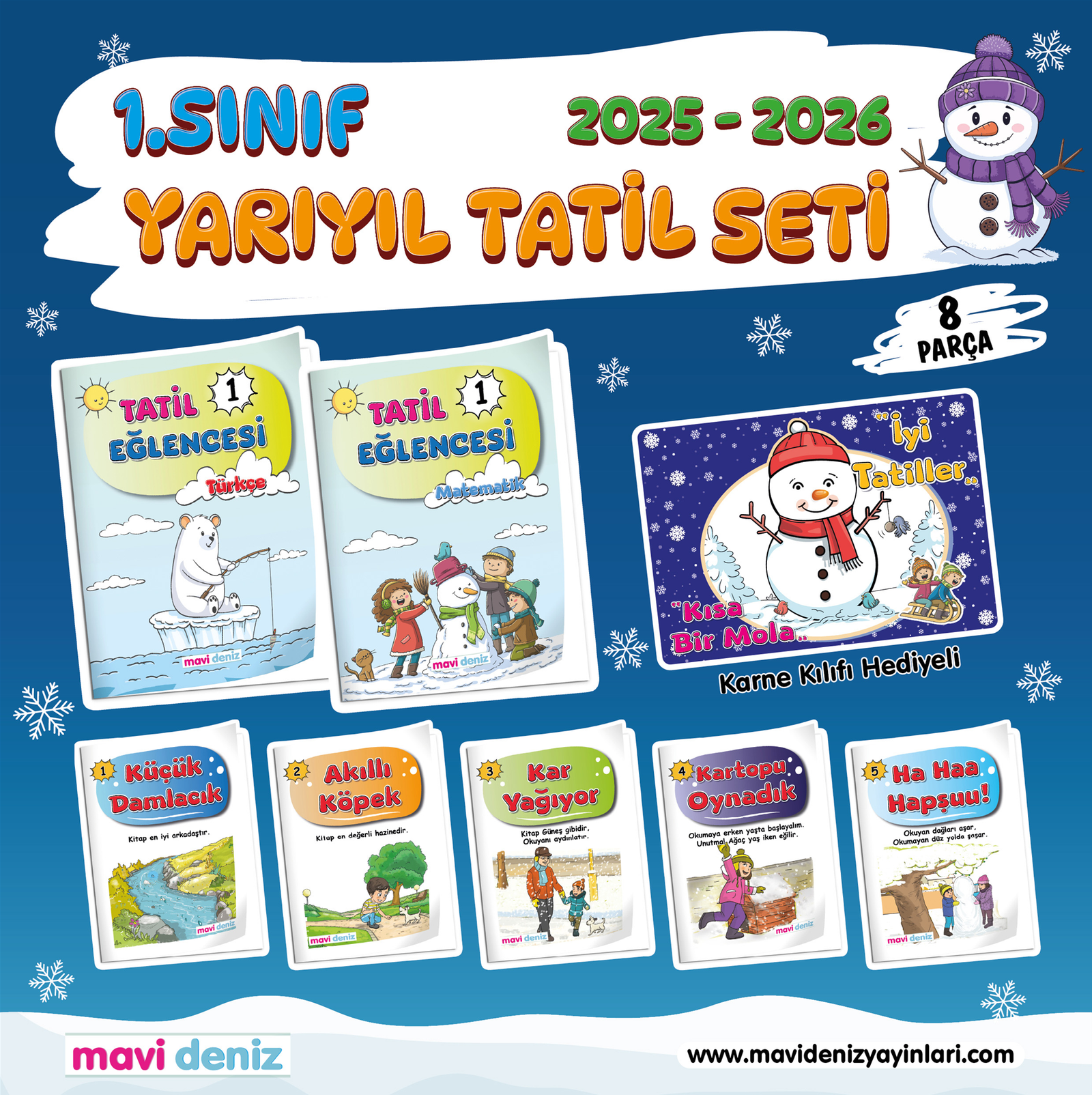 MAVİ DENİZ YAYINCILIK 1. SINIF MAARİF MÜFREDAT YARIYIL TATİL EĞLENCESİ SETİ