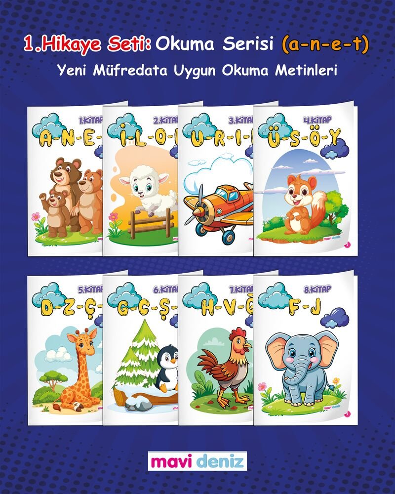 MAVİ DENİZ YAYINCILIK 1. SINIF MAARİF MÜFREDAT İÇİN OKUMA DİZİSİ (A-N-E-T)-2025-2026