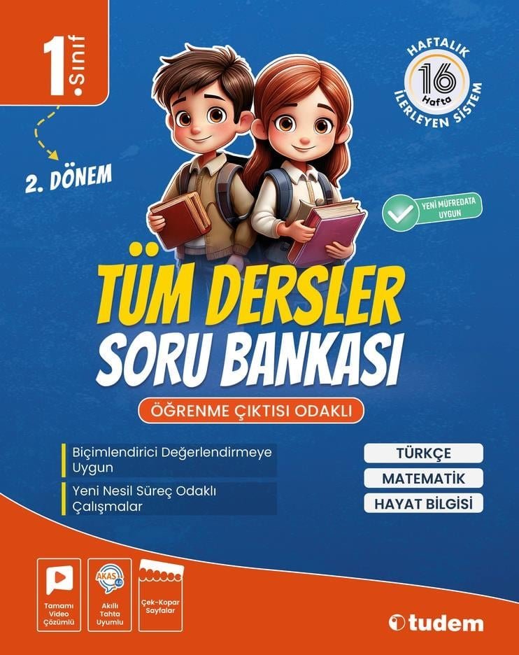 Tudem Eğitim 1.Sınıf Yeni Müfredat 1.Sınıf Tüm Dersler Soru Bankası
