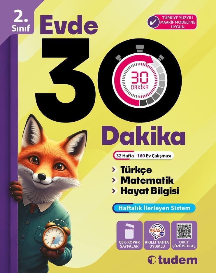 Tudem Eğitim 2.Sınıf Yeni Müfredat Tüm Dersler 2. Sınıf Evde 30 Dakika