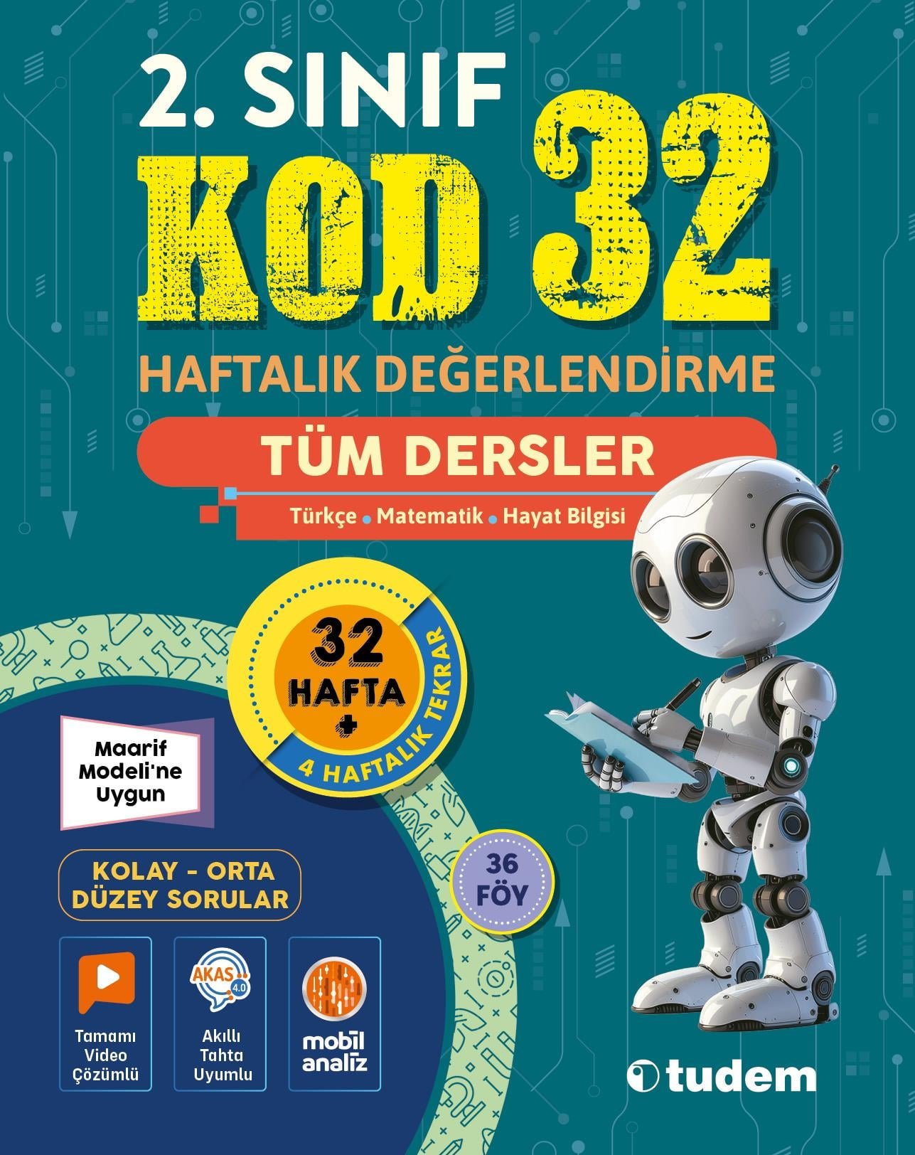 Tudem Eğitim 2.Sınıf Yeni Müfredat Kod 32 Tüm Dersler Haftalık Değerlendirme