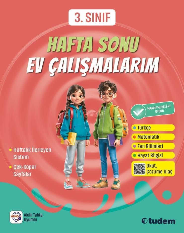 Tudem Eğitim 3.Sınıf Yeni Maarif Müfredat Tüm Dersler Hafta Sonu Ev Çalışmalarım