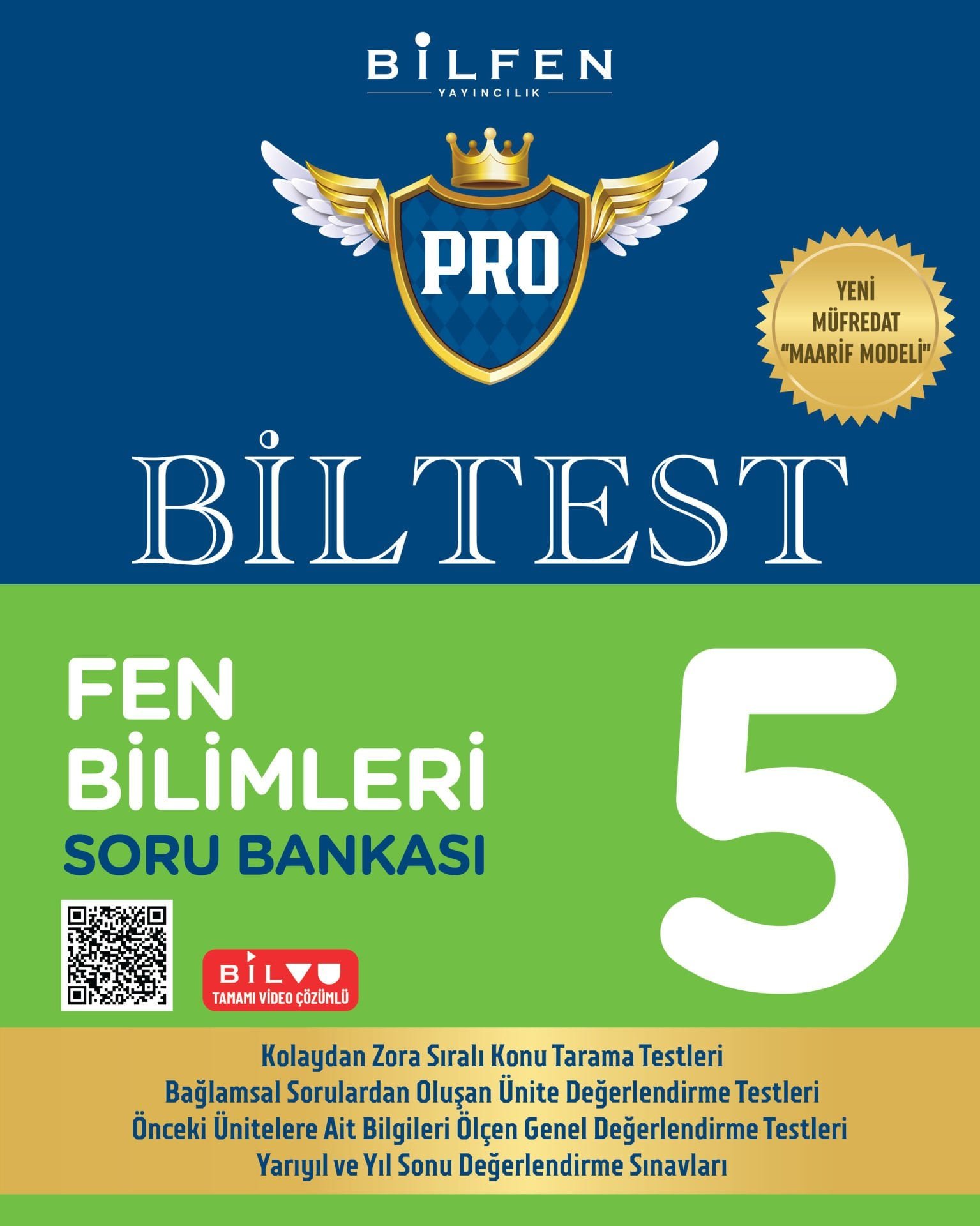 Bilfen Yayıncılık 5.Sınıf Yeni Müfredat Maarif Model PRO BİLTEST FEN BİLİMLERİ SORU BANKASI ( YENİ )