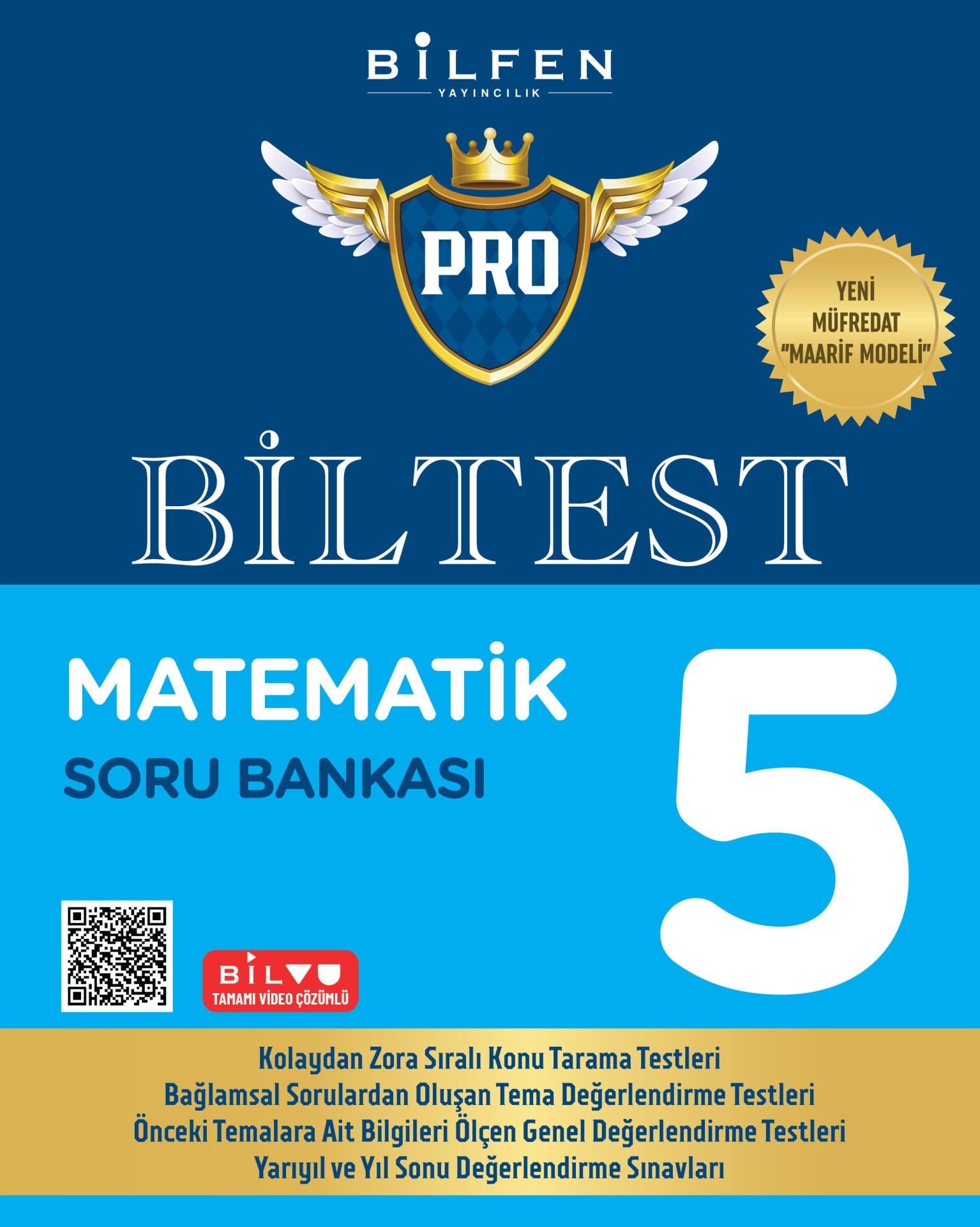 Bilfen Yayıncılık 5.Sınıf Yeni Müfredat Maarif Model PRO BİLTEST MATEMATİK SORU BANKASI ( YENİ )