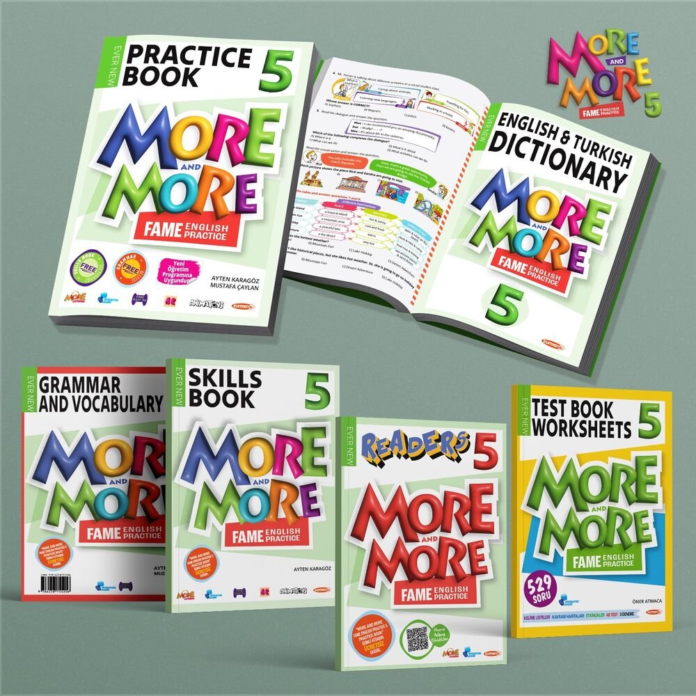 MORE&MORE 5.SINIF 5 MORE&MORE PRACTICE BOOK SETİ + TEST BOOK WORKSHEETS (KAMPANYALI)