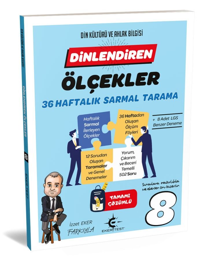 Eker Test Yayınları 8.Sınıf LGS Hazırlık Dinlendiren Ölçekler ( 2025)8. Sınıf Dinlendiren Ölçekler ( 2025) 36 Haftalık Sarmal Tarama