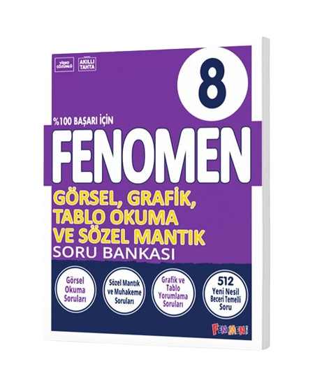 Fenomen Okul Yayınları 8 Görsel, Grafik, Tablo Okuma ve Sözel Mantık Soru Bankası