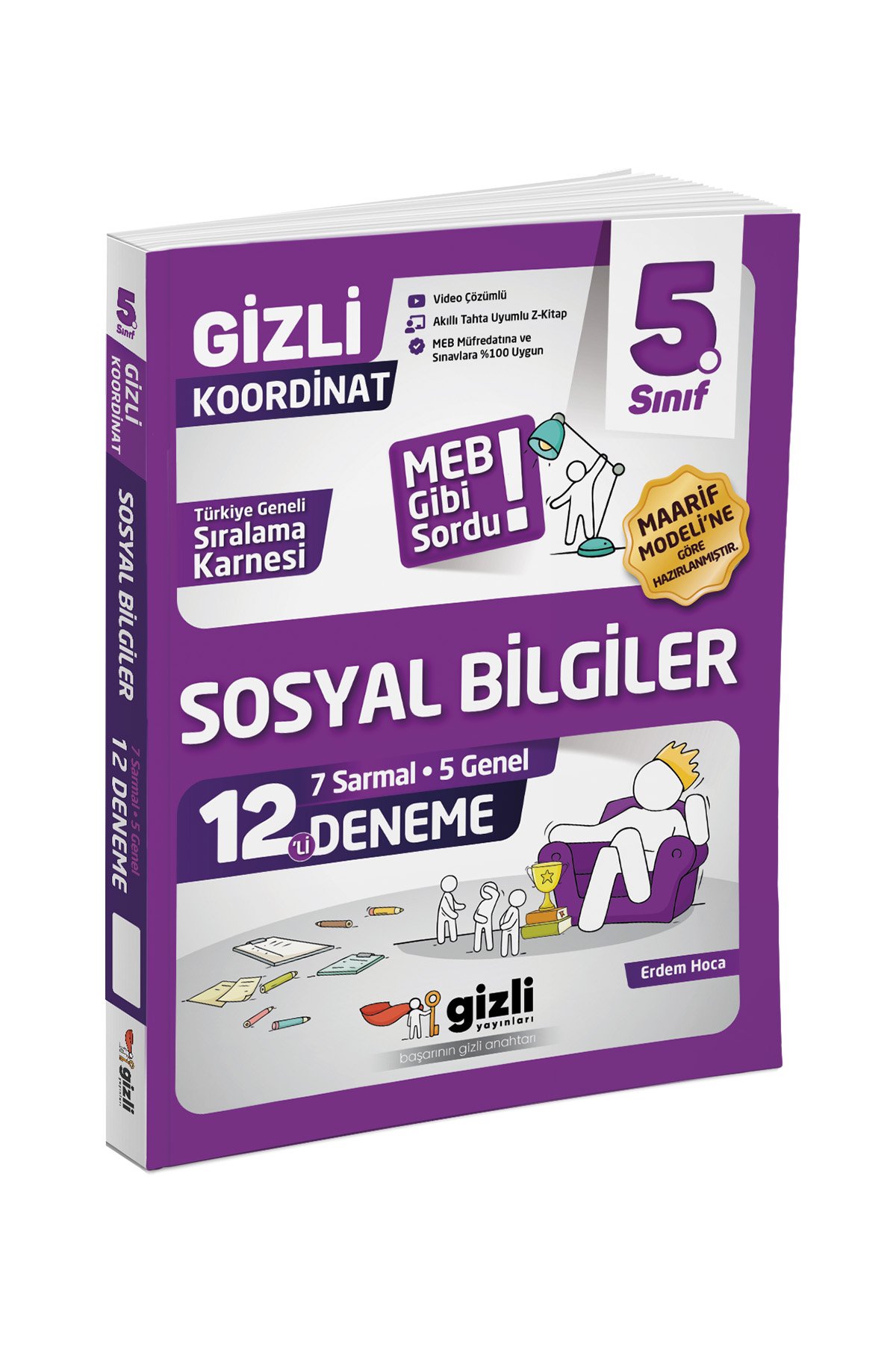 Gizli Yayınları 5.Sınıf %100 Yeni Müfredat Sosyal Bilgiler 12'li Deneme-MEB Gibi Sordu