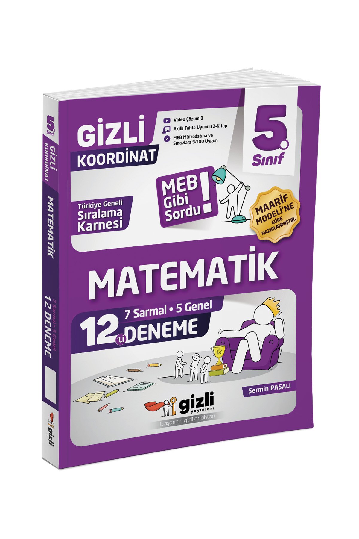 Gizli Yayınları 5.Sınıf %100 Yeni Müfredat Matematik 12'li Deneme-MEB Gibi Sordu