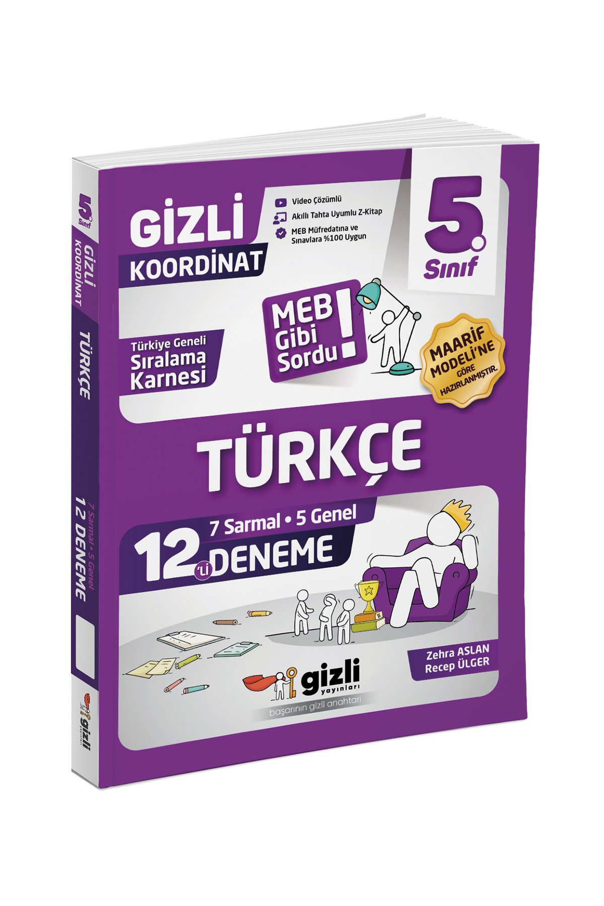 Gizli Yayınları 5.Sınıf %100 Yeni Müfredat Türkçe 12'li Deneme-MEB Gibi Sordu