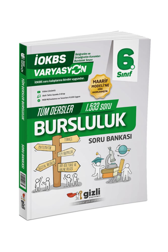 Gzili Yayınları 6.Sınıf %100 Yeni Maarif Müfredat ARYASYON Tüm Dersler Bursluluk Soru Bankası