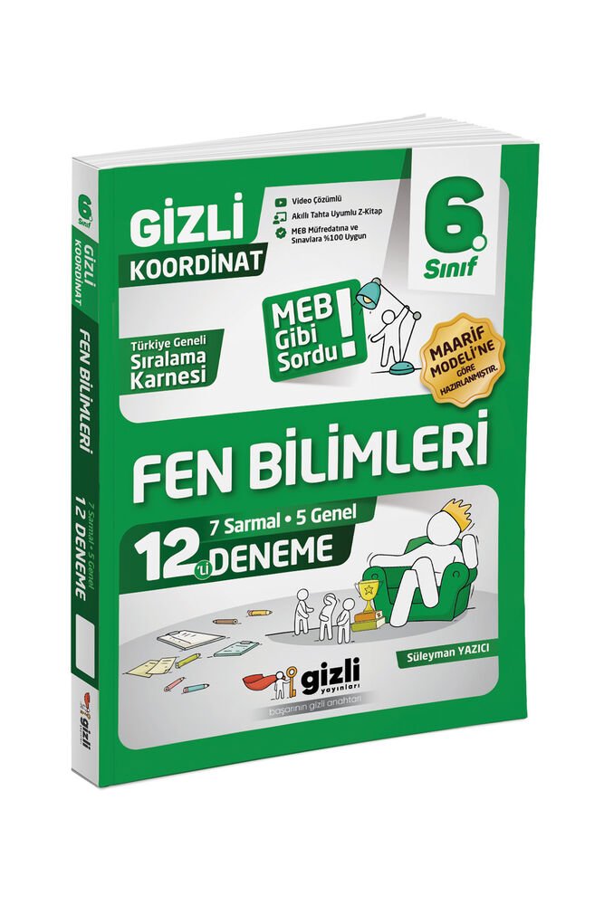 Gzili Yayınları 6.Sınıf %100 Yeni Maarif Müfredat Fen Bilimleri 12'li Deneme-MEB Gibi Sordu