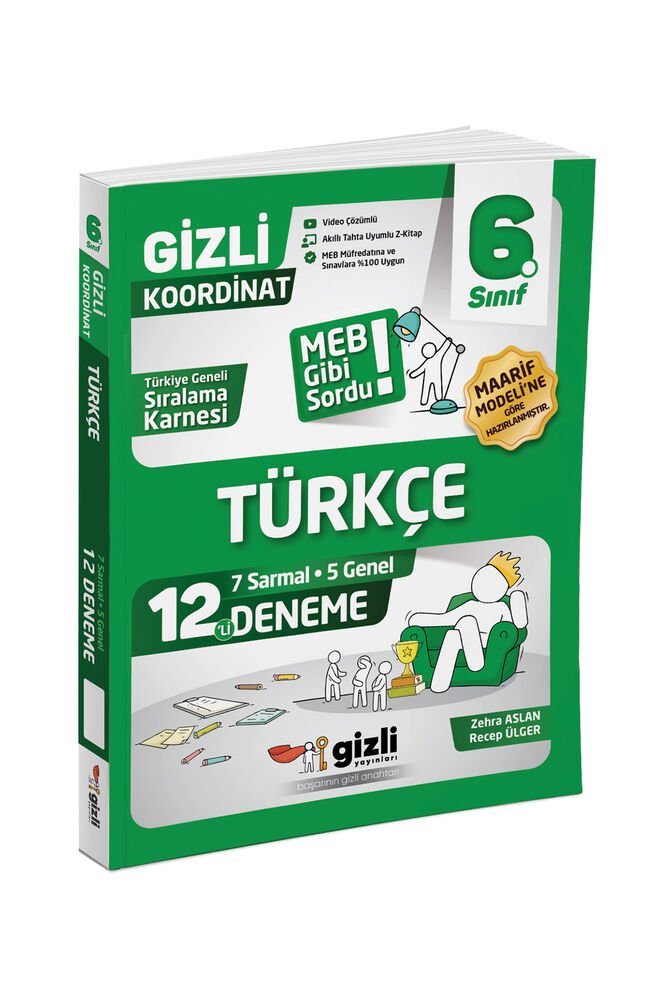 Gzili Yayınları 6.Sınıf %100 Yeni Maarif Müfredat Türkçe 12'li Deneme-MEB Gibi Sordu